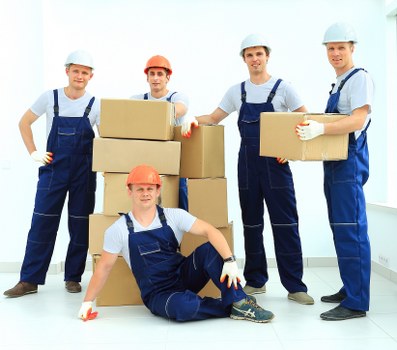 Removal team handling booked transport service