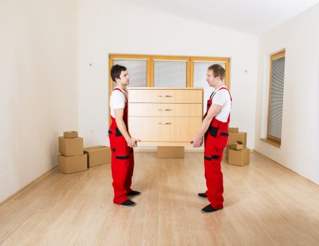 Vehicle loading area showing safe manual handling and secured furniture
